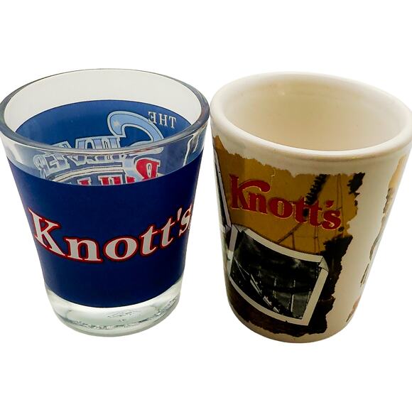 Knott's Berry Farm Amusement Park Silver Bullet Set of 2 Souvenir Shot Glasses - Picture 3 of 6